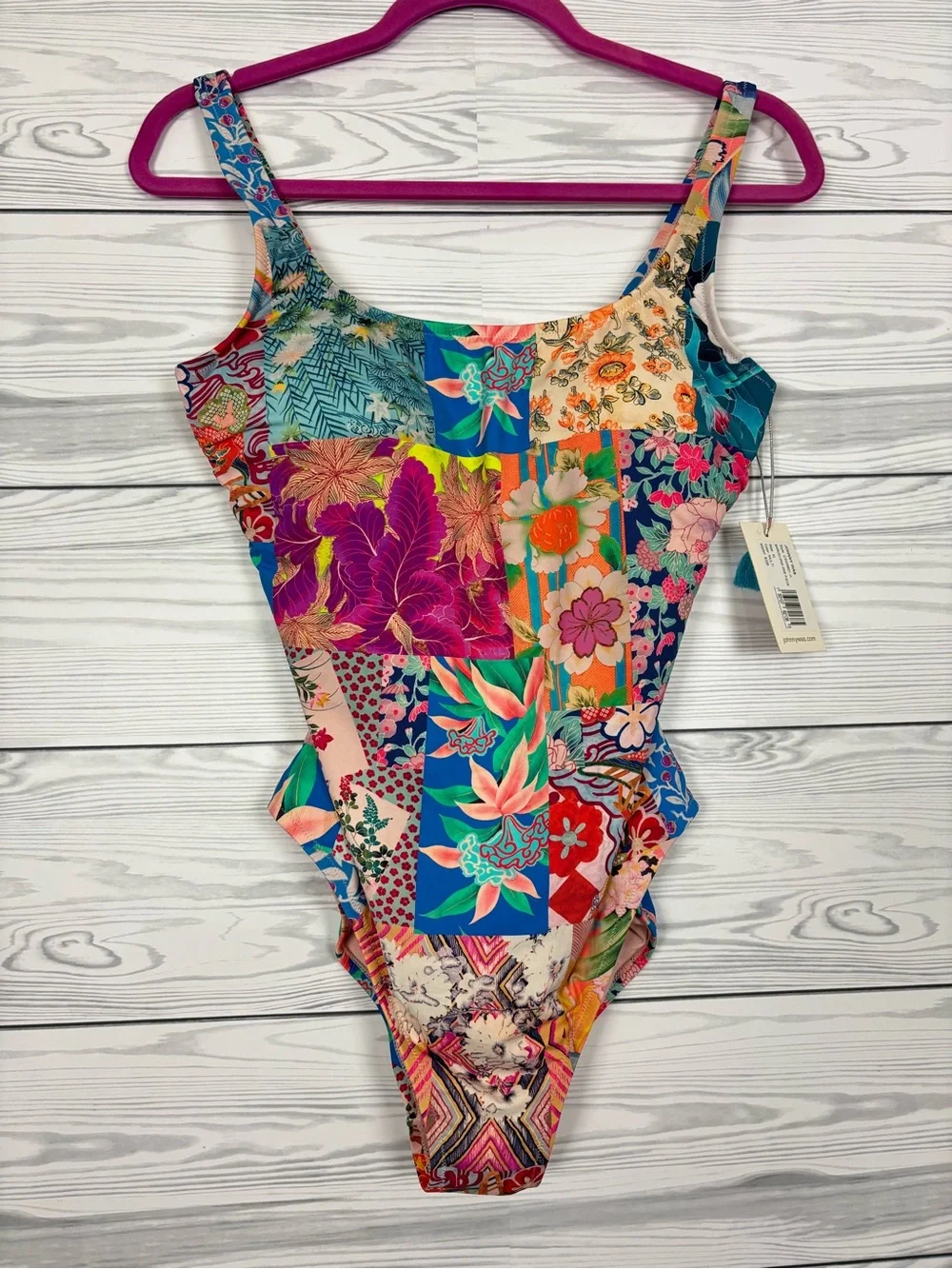 Johnny Was Barcelona patchwork one piece swimsuit size XL NWT - Picture 2 of 10